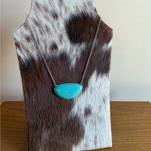 Faux Turquoise Silver Necklace